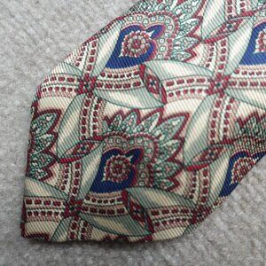 Vintage Polo Ralph Lauren Tie Beige Blue Paisley Floral Made in USA
